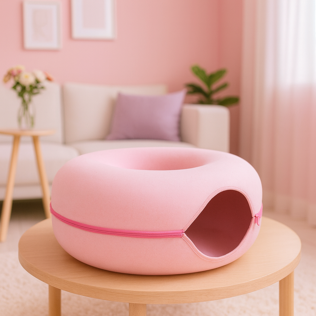StayPurr Hideaway Tunnel Bed in Pink