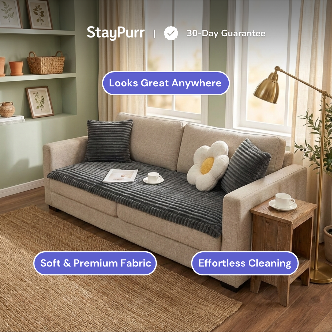 STAYPURR™ Cat Proof Couch Cover - Anti Scratch & Washable Sofa Topper
