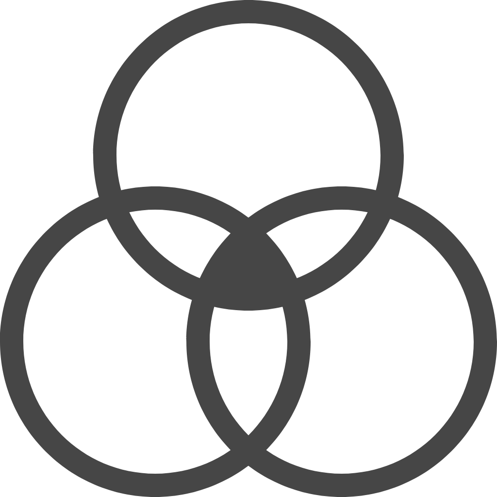 Black interlocking venn diagram