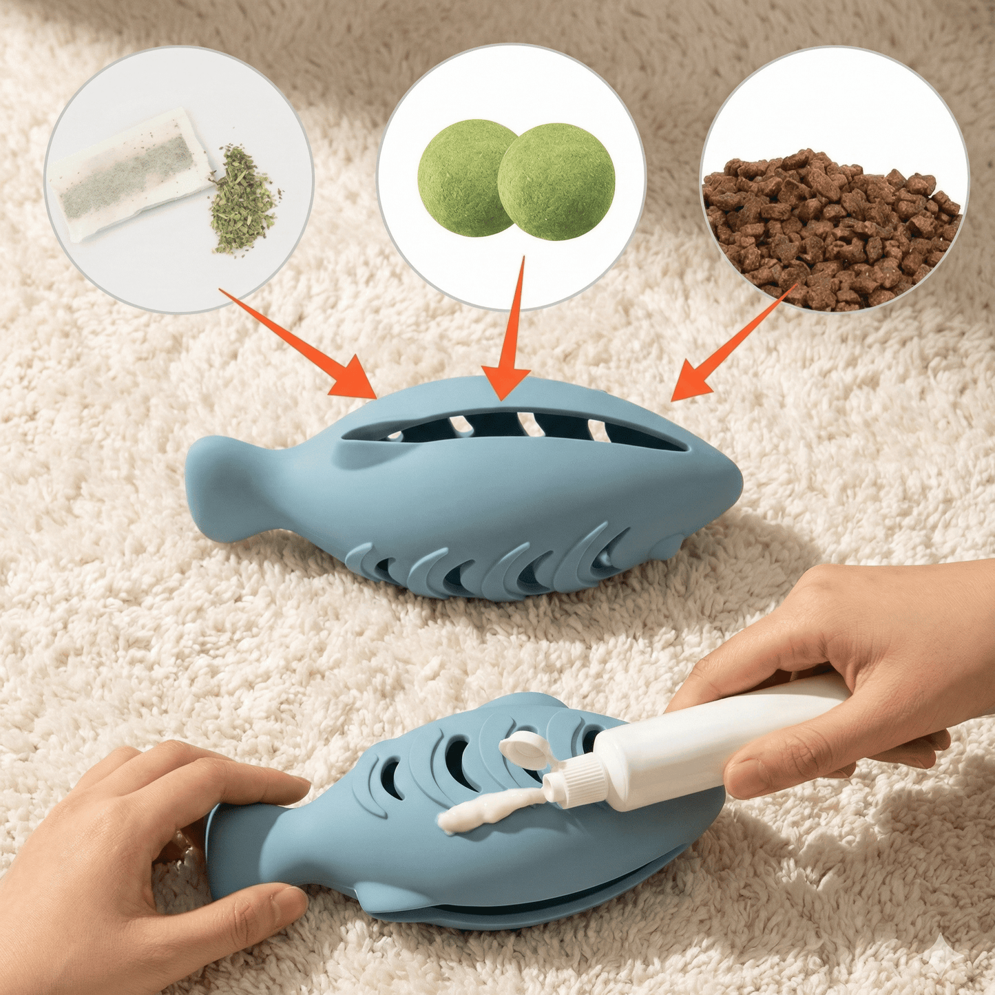 STAYPURR™ Cat Toy Silicone Fish - Food Grade Treat Dispenser