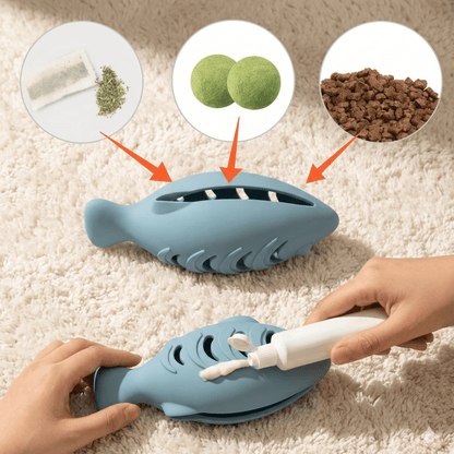STAYPURR™ Cat Toy Silicone Fish - Food Grade Treat Dispenser